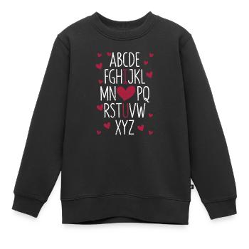 ABC Alphabet Ich liebe dich Englischlehrer - Kinder Premium Organic Sweatshirt - Schwarz - Vorne - AI Model Kid Female (0cm)