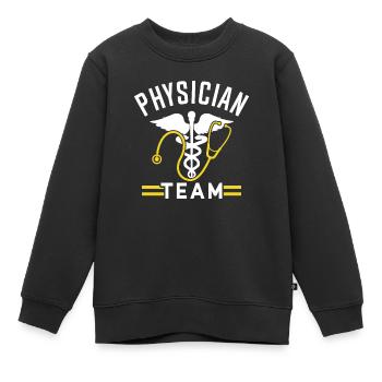 Équipe médicale Équipe Médecine Médecin Médecin Médecin - Sweat Premium enfant bio - noir - Devant - AI Model Kid Female (0cm)