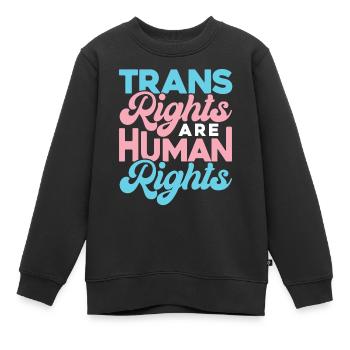 Les droits des transgenres sont des droits humains - Sweat Premium enfant bio - noir - Devant - AI Model Kid Female (0cm)
