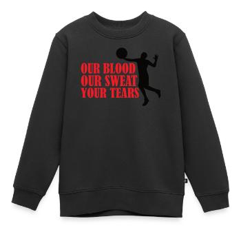 Volleyball Volley Aufschlag Volleyballspieler - Kinder Premium Organic Sweatshirt - Schwarz - Vorne - AI Model Kid Female (0cm)