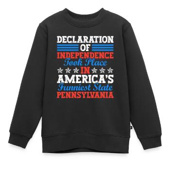 Déclaration d’indépendance en Pennsylvanie 4 juillet - Sweat Premium enfant bio - noir - Devant - AI Model Kid Female (0cm)