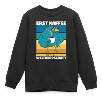 Vogel Ornithologe Kaffee Sonnenbrille - Kinder Premium Organic Sweatshirt - Schwarz - Vorne - AI Model Kid Female (0cm)