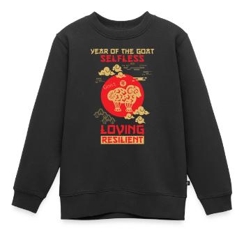 Ziege Chinesisches Tierkreiszeichen - Kinder Premium Organic Sweatshirt - Schwarz - Vorne - AI Model Kid Female (0cm)
