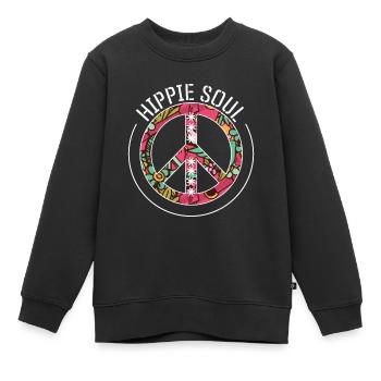 hippie seele - Kinder Premium Organic Sweatshirt - Schwarz - Vorne - AI Model Kid Female (0cm)