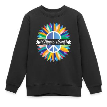 hippie seele - Kinder Premium Organic Sweatshirt - Schwarz - Vorne - AI Model Kid Female (0cm)