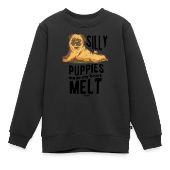 Conception de chien - Sweat Premium enfant bio - noir - Devant - AI Model Kid Female (0cm)