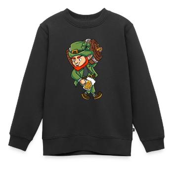 Grüner Kobold - Kinder Premium Organic Sweatshirt - Schwarz - Vorne - AI Model Kid Female (0cm)