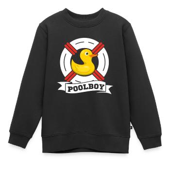 Piscine garçon de piscine - Sauveteur - Sweat Premium enfant bio - noir - Devant - AI Model Kid Female (0cm)