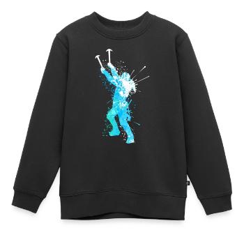 Splash Art Wintersport Ice climbing - Kinder Premium Organic Sweatshirt - Schwarz - Vorne - AI Model Kid Female (0cm)