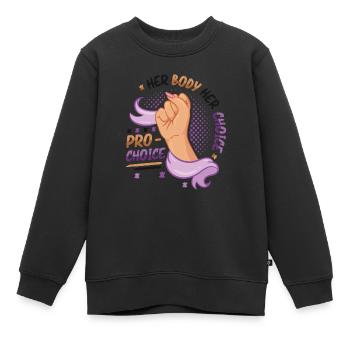 Son corps, son choix, Pro Choice, Droit des femmes - Sweat Premium enfant bio - noir - Devant - AI Model Kid Female (0cm)