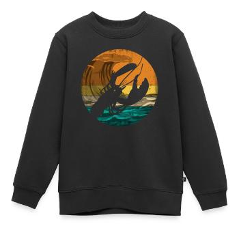 Retro crayfish crayfish crayfish marine animal - Kids Premium Organic Sweatshirt - black - Front - AI Model Kid Female (0cm)