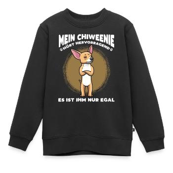 Mein Chiweenie Hört Hervorragend Hund - Kinder Premium Organic Sweatshirt - Schwarz - Vorne - AI Model Kid Female (0cm)