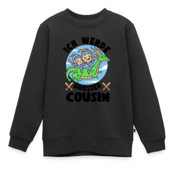 Großer Cousin Ritter & Drache Kind Nachwuchs - Kinder Premium Organic Sweatshirt - Schwarz - Vorne - AI Model Kid Female (0cm)