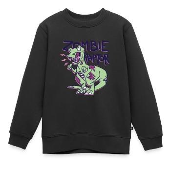 Zombie raptor gruselig Zombie raptor gruselig Insp - Kinder Premium Organic Sweatshirt - Schwarz - Vorne - AI Model Kid Female (0cm)