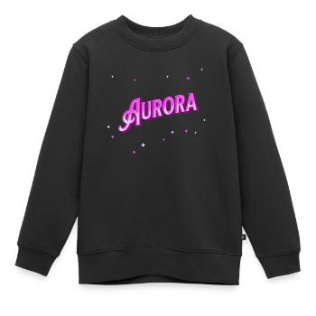 Aurora Namen personalisiert - Kinder Premium Organic Sweatshirt - Schwarz - Vorne - AI Model Kid Female (0cm)