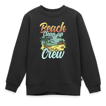 Équipe de nettoyage de plage Nettoyage de plage Plage - Sweat Premium enfant bio - noir - Devant - AI Model Kid Female (0cm)