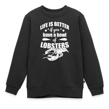 Hummer Lobster - Kinder Premium Organic Sweatshirt - Schwarz - Vorne - AI Model Kid Female (0cm)