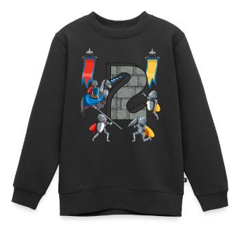 Chevaliers médiévaux Histoire médiévale - Sweat Premium enfant bio - noir - Devant - AI Model Kid Female (0cm)