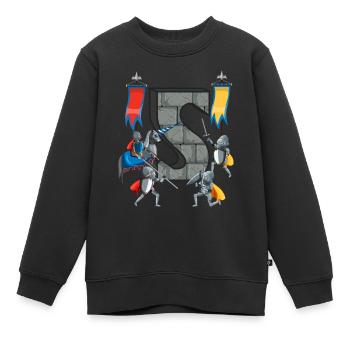 Chevaliers médiévaux Histoire médiévale - Sweat Premium enfant bio - noir - Devant - AI Model Kid Female (0cm)