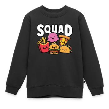 Junk Food Squad Nette lustige Fast-Food-Liebhaber Feinschmecker - Kinder Premium Organic Sweatshirt - Schwarz - Vorne - AI Model Kid Female (0cm)