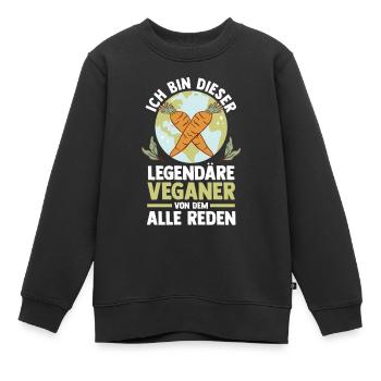 Fleischlos Vegan Pflanzlich Veganer - Kinder Premium Organic Sweatshirt - Schwarz - Vorne - AI Model Kid Female (0cm)