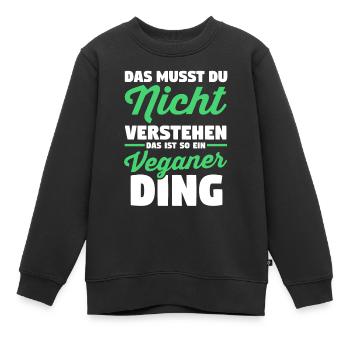 Fleischlos Vegan Pflanzlich Veganer - Kinder Premium Organic Sweatshirt - Schwarz - Vorne - AI Model Kid Female (0cm)