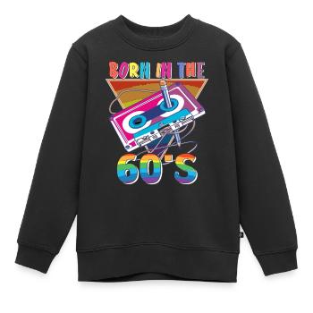 CASSETTE NÉE DANS LES ANNÉES 60 - Sweat Premium enfant bio - noir - Devant - AI Model Kid Female (0cm)