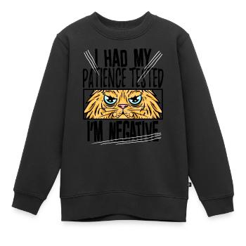 Patience testée négative Cat Cat Lovers - Sweat Premium enfant bio - noir - Devant - AI Model Kid Female (0cm)