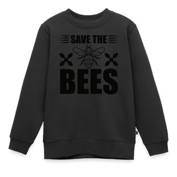 Biene - Kinder Premium Organic Sweatshirt - Schwarz - Vorne - AI Model Kid Female (0cm)