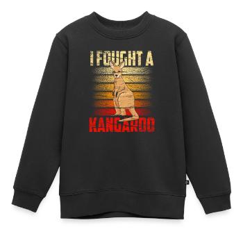 Je me suis battu avec un kangourou animal kangourou kangourou - Sweat Premium enfant bio - noir - Devant - AI Model Kid Female (0cm)