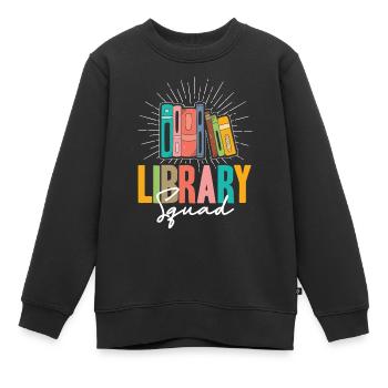 Escouade de la bibliothèque - Sweat Premium enfant bio - noir - Devant - AI Model Kid Female (0cm)