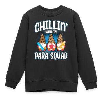 Chillin With My Para Squad - Kinder Premium Organic Sweatshirt - Schwarz - Vorne - AI Model Kid Female (0cm)