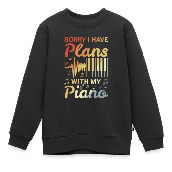 Pianist Witz - Kinder Premium Organic Sweatshirt - Schwarz - Vorne - AI Model Kid Female (0cm)
