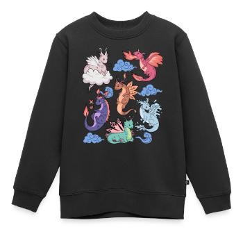 Flug Der Drachen Niedliche Elementare Mythische - Kinder Premium Organic Sweatshirt - Schwarz - Vorne - AI Model Kid Female (0cm)