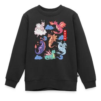 Flug Der Drachen Niedliche Elementare Mythische - Kinder Premium Organic Sweatshirt - Schwarz - Vorne - AI Model Kid Female (0cm)
