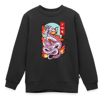 Japanischer Feuerdrache Elementarer Mythos - Kinder Premium Organic Sweatshirt - Schwarz - Vorne - AI Model Kid Female (0cm)