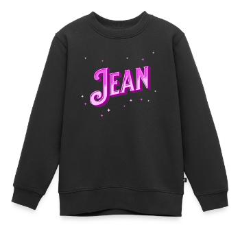 Nom Jean personnalisé - Sweat Premium enfant bio - noir - Devant - AI Model Kid Female (0cm)