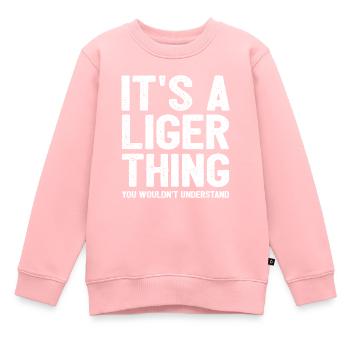 Cadeau amusant Liger - Sweat Premium enfant bio - rose - Devant - AI Model Kid Female (0cm)