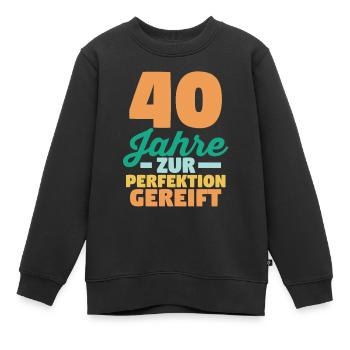 Vierzig Vierzigster 40 Jahre Geburtstag - Kinder Premium Organic Sweatshirt - Schwarz - Vorne - AI Model Kid Female (0cm)