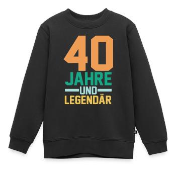 Vierzig 40 Jahre Vierzigster Geburtstag - Kinder Premium Organic Sweatshirt - Schwarz - Vorne - AI Model Kid Female (0cm)