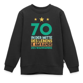 Siebzig Siebzigster 70 Jahre Geburtstag - Kinder Premium Organic Sweatshirt - Schwarz - Vorne - AI Model Kid Female (0cm)