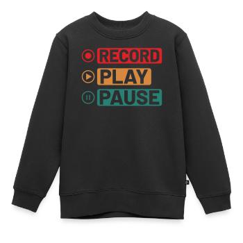 Vinyl Musiker Retro Musik Vinyl Vintage Musizieren - Kinder Premium Organic Sweatshirt - Schwarz - Vorne - AI Model Kid Female (0cm)