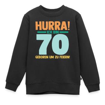 Siebzig 70 Jahre Siebzigster Geburtstag - Kinder Premium Organic Sweatshirt - Schwarz - Vorne - AI Model Kid Female (0cm)