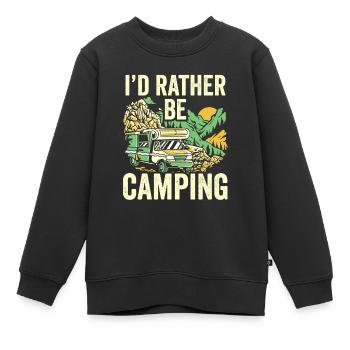 Ich Würde Lieber Campen Camper Camping Camp - Kinder Premium Organic Sweatshirt - Schwarz - Vorne - AI Model Kid Female (0cm)