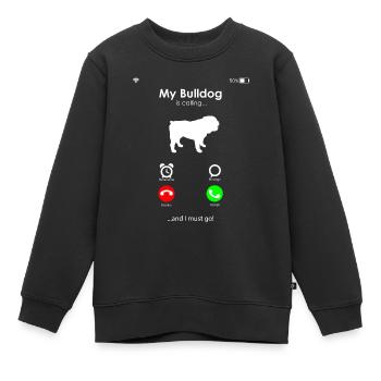 Bulldogge Hunderasse - Kinder Premium Organic Sweatshirt - Schwarz - Vorne - AI Model Kid Female (0cm)
