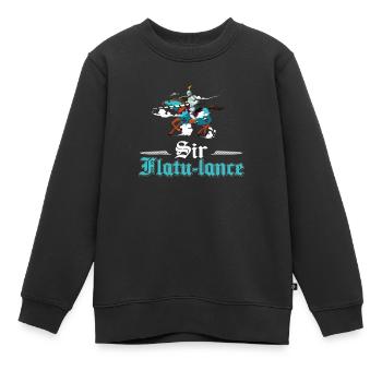 Sir Flatu-Lance Lustiges Ritterspiel Lance Buhurt - Kinder Premium Organic Sweatshirt - Schwarz - Vorne - AI Model Kid Female (0cm)