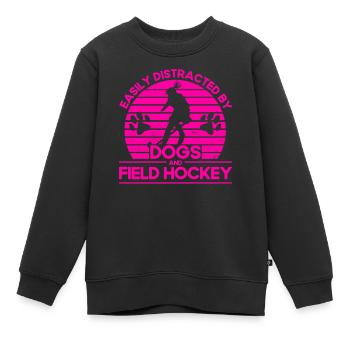 Mannschaftssport Feldhockey Spiel Feldhockey Gesch - Kinder Premium Organic Sweatshirt - Schwarz - Vorne - AI Model Kid Female (0cm)
