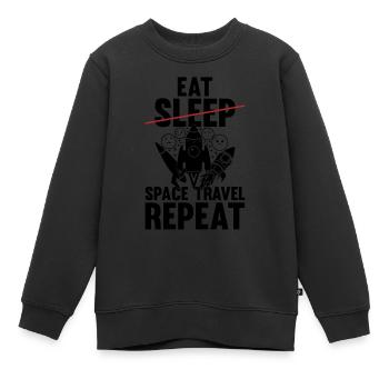 Eat Sleep Space Travel Repeat - Funny Space Ship P - Kids Premium Organic Sweatshirt - black - Front - AI Model Kid Female (0cm)