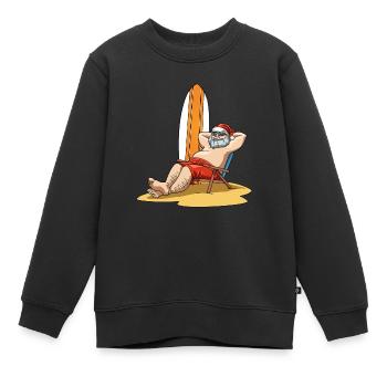 Nikolaus macht Urlaub für Männer und Frauen - Kinder Premium Organic Sweatshirt - Schwarz - Vorne - AI Model Kid Female (0cm)