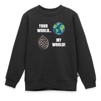 Deine Welt Meine Dart Welt Dartboard Erdkugel - Kinder Premium Organic Sweatshirt - Schwarz - Vorne - AI Model Kid Female (0cm)